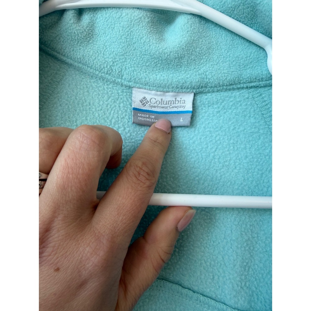 Columbia Womens Fast Trek II Full Zip Fleece Jacket Aqua Blue Large 0818 - Picture 2 of 3